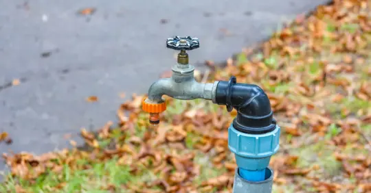 Outdoor plumbing during Fall