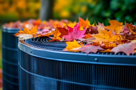 leaves on hvac unit