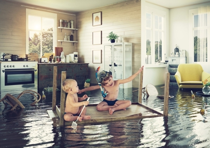 flooded house